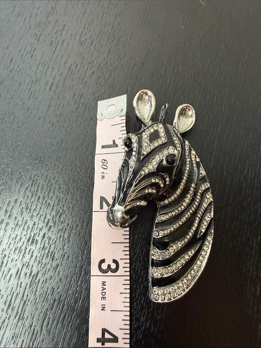 Statement Zebra Rhinestone Brooch Pin - Picture 5 of 5